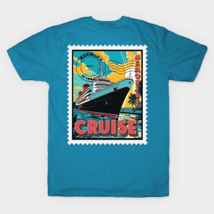 Art Deco Cruise Stamp - Caribbean Port Unisex T-Shirt